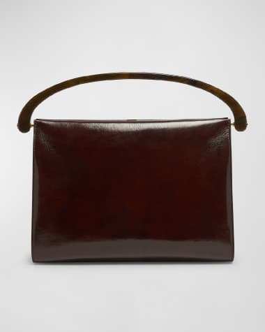 Dries Van Noten Crisp Frame Leather Top-Handle Bag