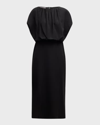 Lafayette 148 New York Split-Sleeve Blouson Midi Dress