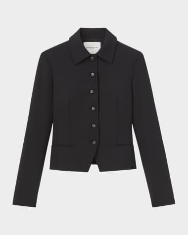 Lafayette 148 New York Cropped Pick Stitch Jacket