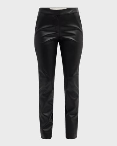 Lafayette 148 New York Leather and Acclaimed Stretch Cigarette Pants