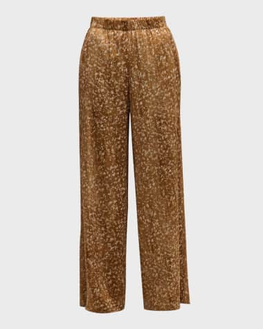 Lafayette 148 New York Riverside Straight-Leg Silk Twill Pants