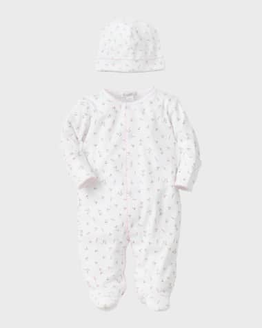Kissy Kissy Girl's Garden Rose Footie & Hat Set, Size Premie-3M