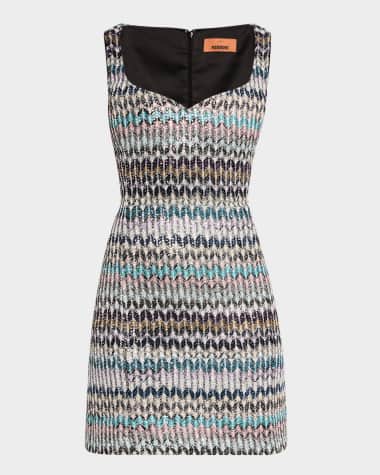Missoni Chevron Paillette Knit Sleeveless Mini Dress
