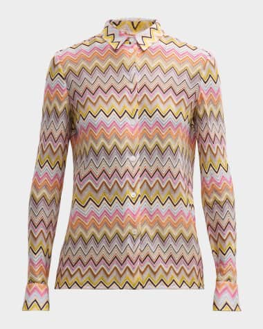Missoni Chevron Long-Sleeve Button-Down Shirt