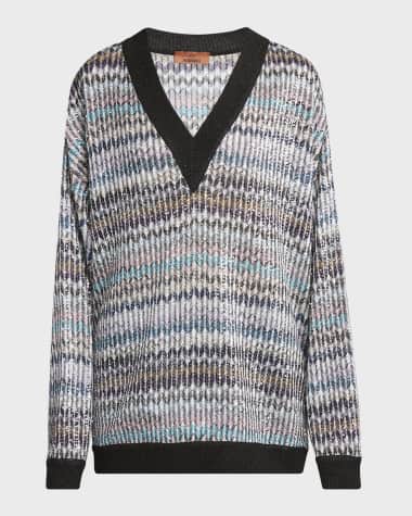 Missoni Chevron Knit V-Neck Sweater