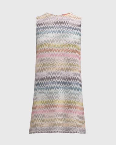 Missoni Metallic Chevron Sleeveless Mini Dress