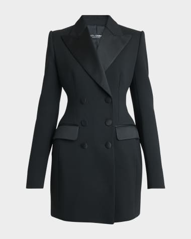 B9D4Q Dolce&Gabbana Tuxedo Double-Breasted Mini Jacket Dress Dolce&Gabbana Tuxedo Double-Breasted Mini Jacket Dress