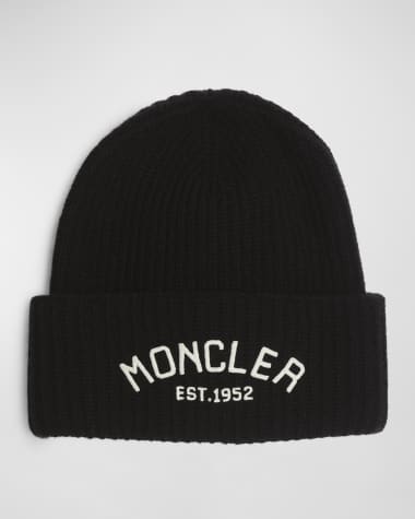 Moncler Kid's Wool Embroidered Logo-Print Beanie, Size S-L