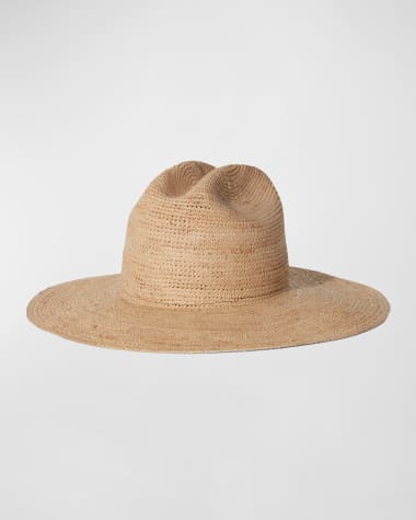 Janessa Leone Chandler Structured Raffia Fedora