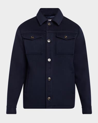 Neiman Marcus Men's Wool Double-Face Trucker Jacket