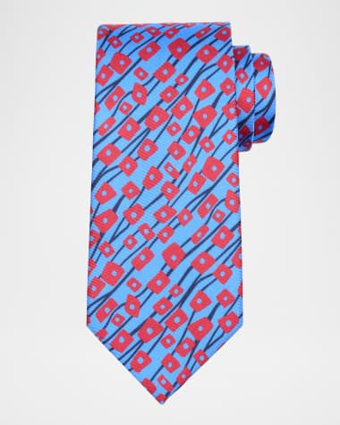 Charvet Men's Square Dandelion Silk Tie