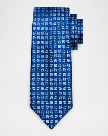 Charvet Men's Geometric Square Silk Tie