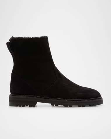 Manolo Blahnik Tomosa Suede Cozy Ankle Boots