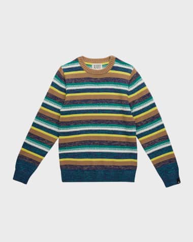Scotch & Soda Boy's Multicolor Striped Pullover Sweater, Size 4-12