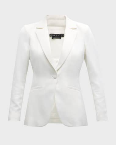 Alice + Olivia Blake Fitted Satin Blazer