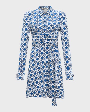 Diane von Furstenberg Didi Geometric-Print Mini Shirtdress