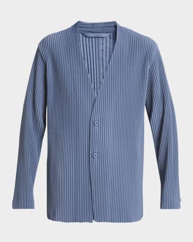Homme Plisse Issey Miyake Men's Pleated V-Neck Sport Jacket