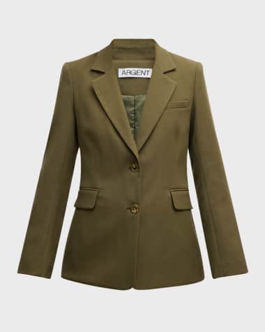 ARGENT Two-Button Twill Blazer