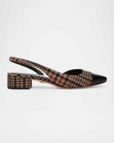 Veronica Beard Cecile Plaid Slingback Ballerina Flats