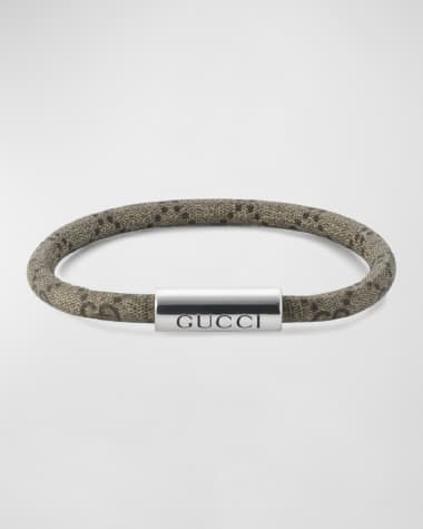 Gucci Men's Trademark GG Supreme Leather Bracelet