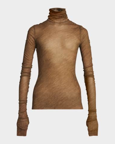 Philosophy di Lorenzo Serafini Printed Stretch Tulle Turtleneck