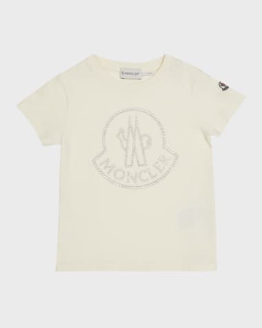 Moncler Girl's Embellished Bell Logo T-Shirt, Size 4-6