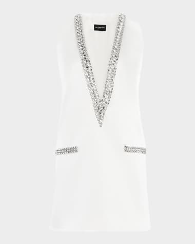 Retrofete Nancie Crystal Plunging Mini Dress