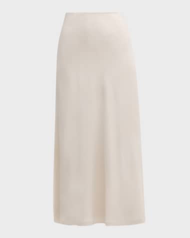 Brunello Cucinelli Couture Viscose Diagonal Flute Skirt