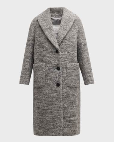 Peserico Shawl-Collar Boucle Wool Coat