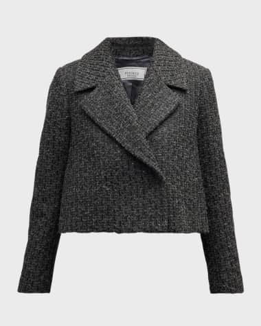 Peserico Cropped Sequin Tweed Blazer