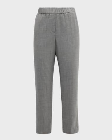 Peserico Cropped Chain-Trim Straight Pants