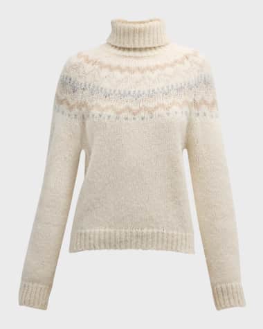 Peserico Sequin Fair Isle Turtleneck Sweater