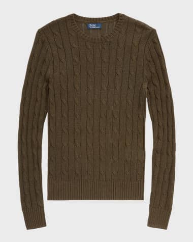 Polo Ralph Lauren Cable-Knit Cotton-Blend Crewneck Sweater