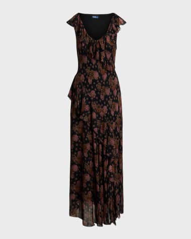 Polo Ralph Lauren Floral Ruffle-Trim Georgette Maxi Dress