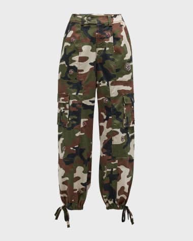 Cinq a Sept Love Camo Zola Embellished Twill Pants