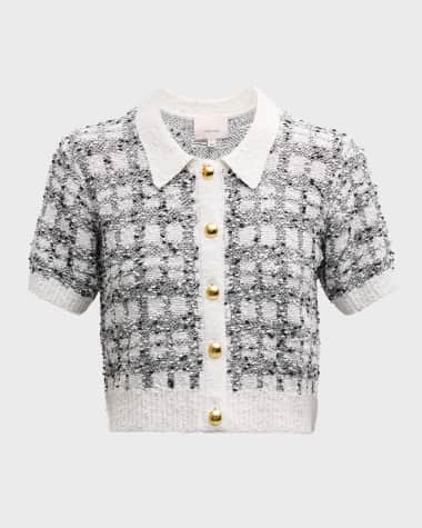 Cinq a Sept Adalee Cropped Knit Boucle Cardigan