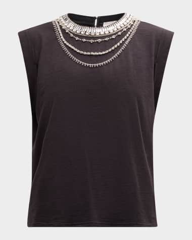 Cinq a Sept Bella Layered Necklace Cotton Tee