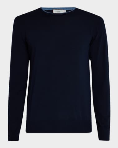 Canali Men's Wool Tipped Crewneck Sweater
