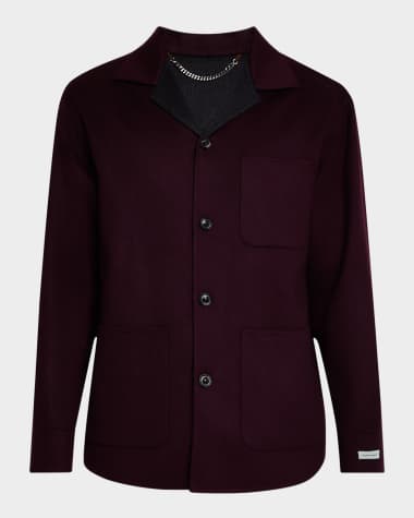 Canali Men's Wool and Nylon Double-Face Overshirt