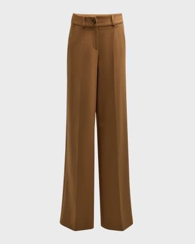 Sergio Hudson Wide Leg Wool Trousers