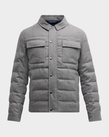 Peter Millar Men's Davos Wool Quilted Shirt Jacket