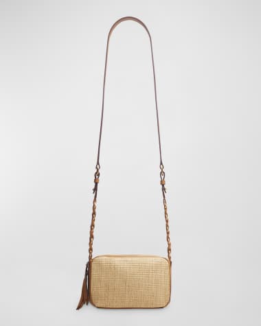 Rag & Bone Cami Straw & Leather Camera Crossbody Bag