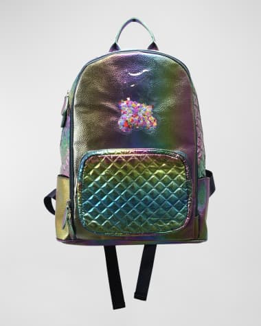 Bari Lynn Girl's Backpack W/ Iridized Confetti Gummy Bear Patch
