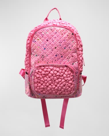 Bari Lynn Girl's Multicolor Star-Print Textured Backpack