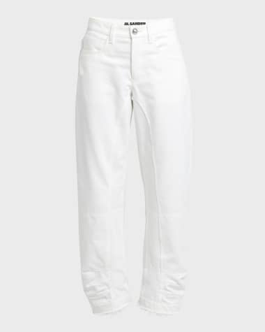 Jil Sander Mid-Rise Straight-Leg Raw-Hem Denim Trousers