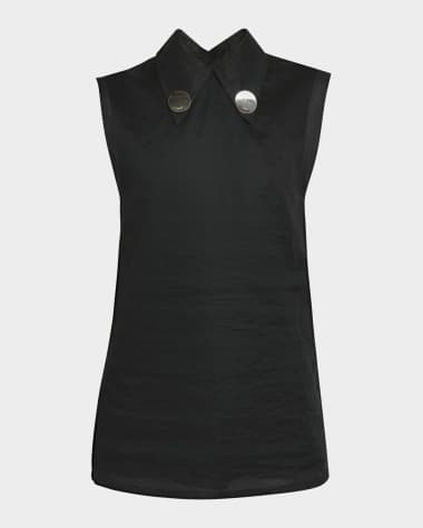 Jil Sander Collared Sleeveless Top