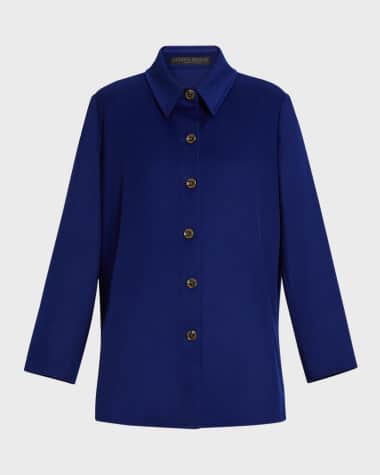 Marina Rinaldi Plus Size Gazza Button-Down Virgin Wool Coat