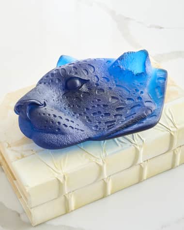 Daum Leopard Leaded Crystal Tray