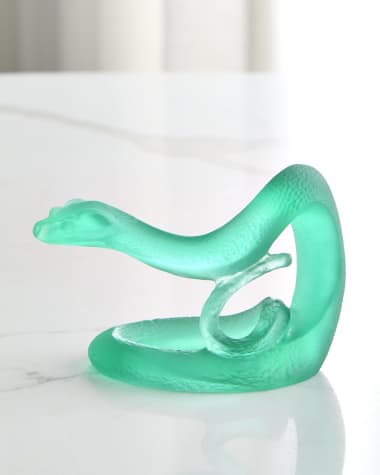 Daum Horoscope Snake Leaded Crystal Statue
