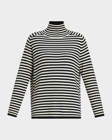 Marina Rinaldi Plus Size Enigma Striped Turtleneck Sweater
